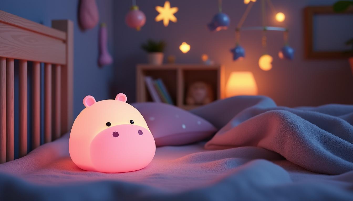 découvrez la veilleuse bébé rechargeable hippopotame, votre allié idéal pour apaiser les angoisses nocturnes de votre enfant. avec son design mignon et sa lumière douce, elle crée une atmosphère rassurante pour un sommeil paisible.
