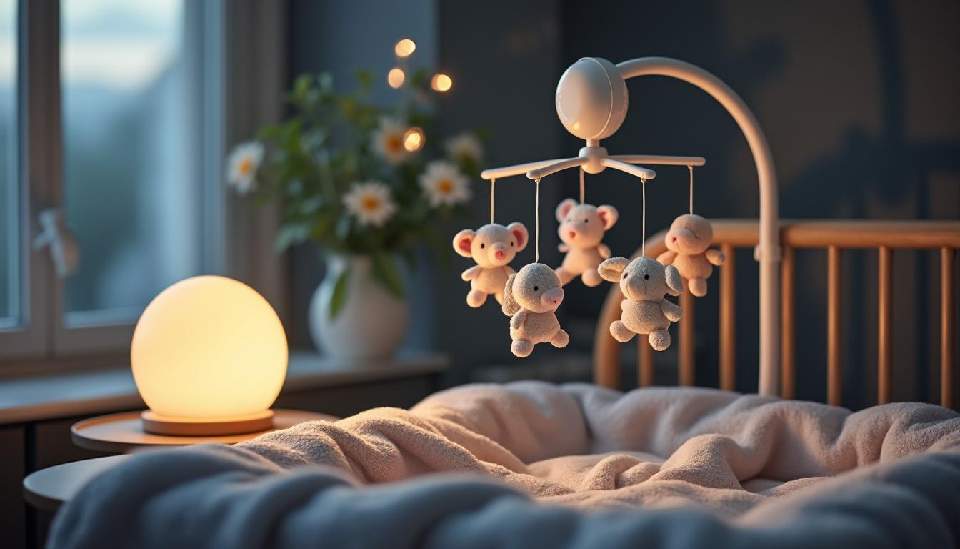 découvrez les fonctionnalités essentielles d'un mobile musical et veilleuse pour bébé, alliant douceur et stimulations sensorielles pour apaiser et divertir votre tout-petit. un achat idéal pour favoriser le sommeil et l'éveil de votre enfant.
