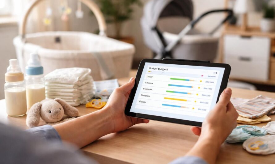 Budget d’un bébé : achats puériculture suivis sur tablette tactile
