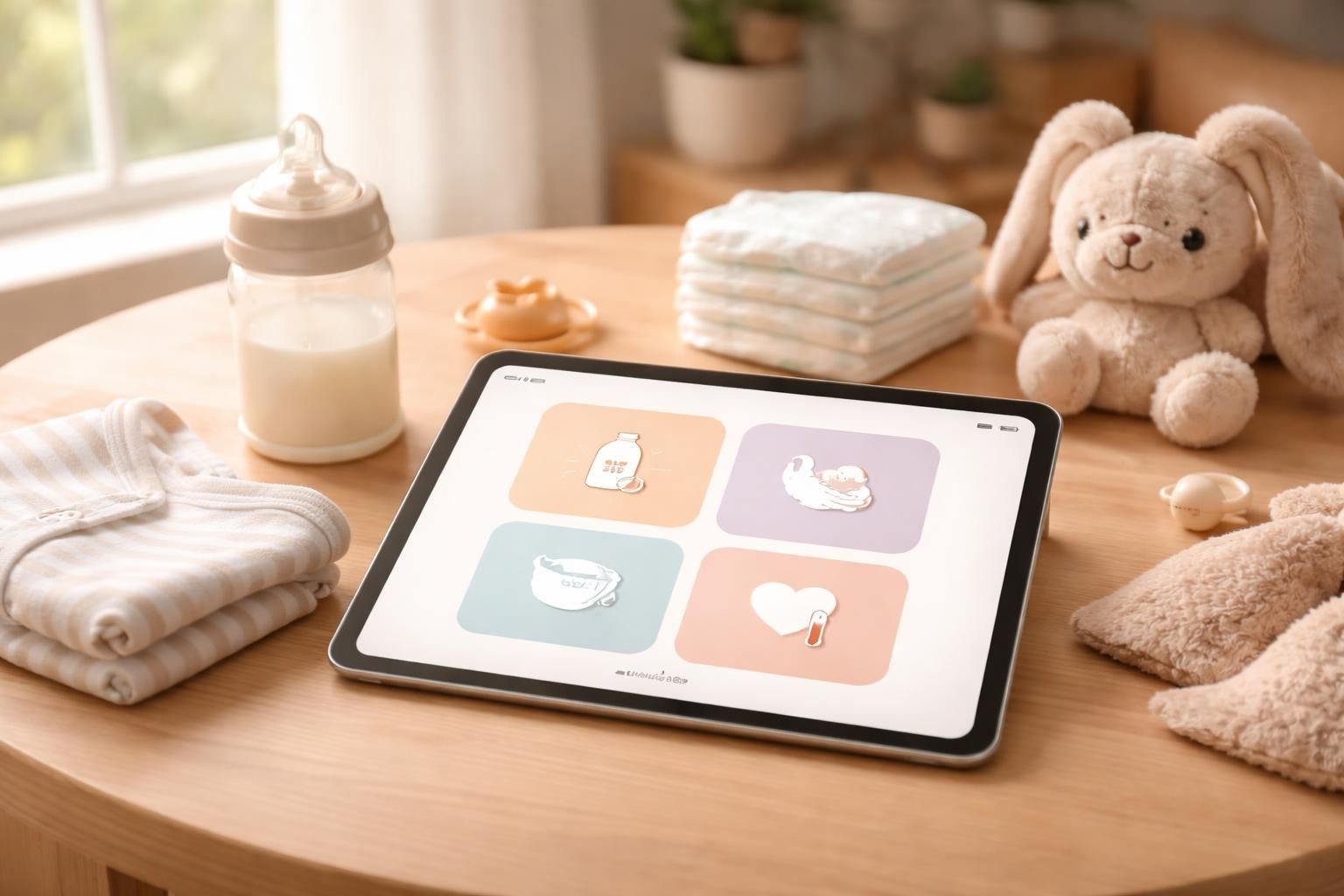 découvrez comment un carnet de suivi pour bébé sur tablette tactile simplifie la routine quotidienne en gestes faciles et pratiques à suivre.