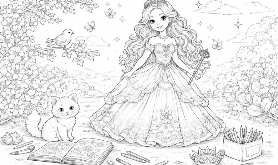 Coloriage à imprimer d&rsquo;une princesse : 10 idées pour animer les après-midis en famille