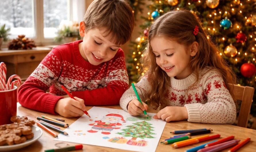 Comment réaliser une magnifique lettre au père Noël à imprimer et colorier ensemble