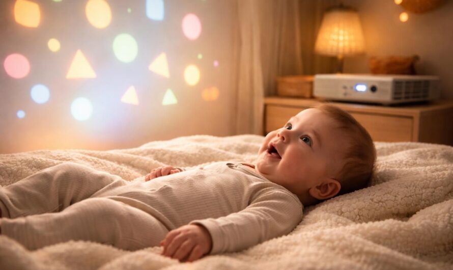 Éveil d’un bébé : formes simples via vidéoprojecteur Epson