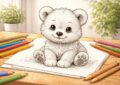 découvrez le coloriage d'un ourson, une activité relaxante et créative idéale pour les adultes souhaitant se détendre et exprimer leur imagination.