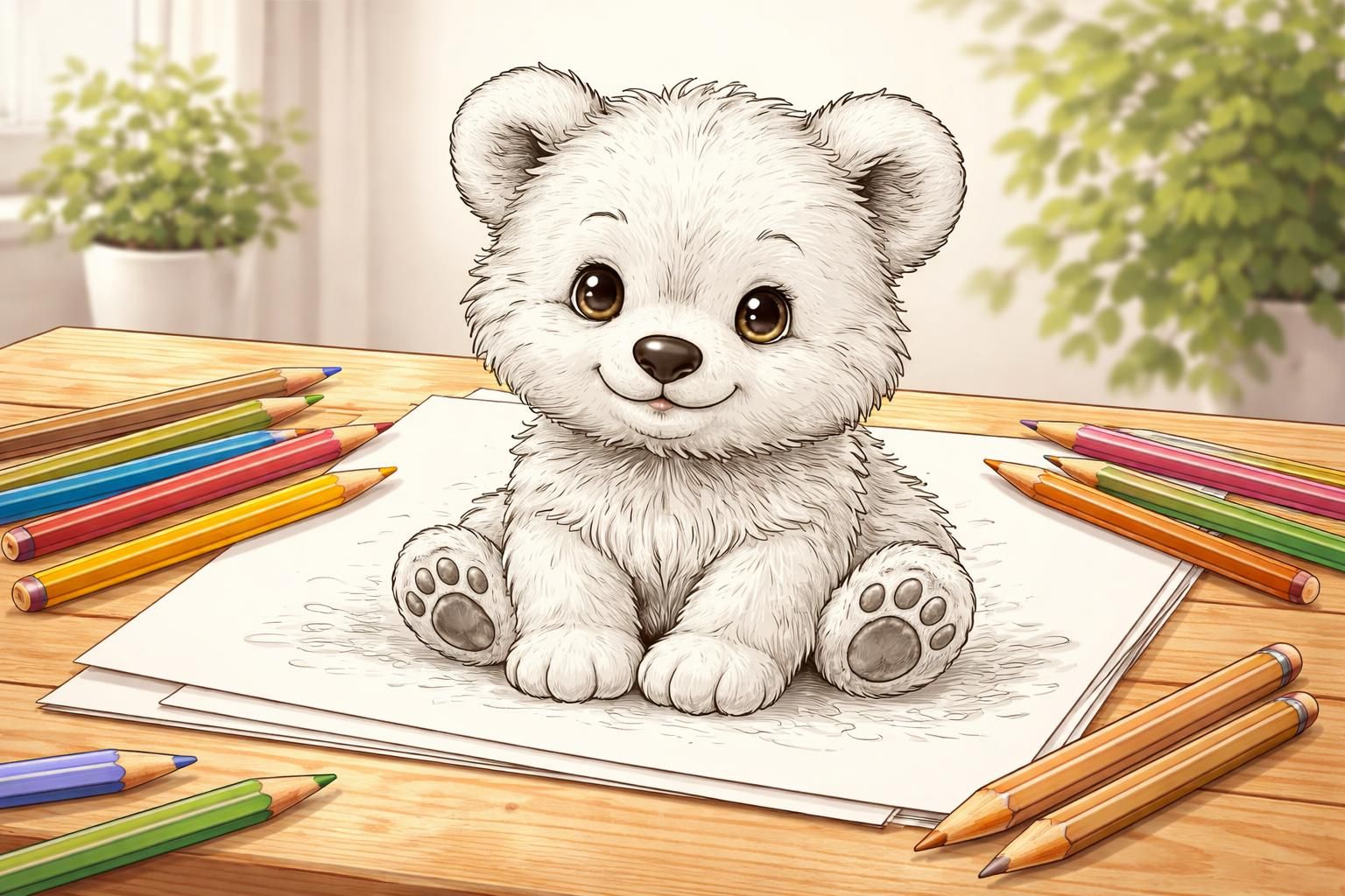 découvrez le coloriage d'un ourson, une activité relaxante et créative idéale pour les adultes souhaitant se détendre et exprimer leur imagination.