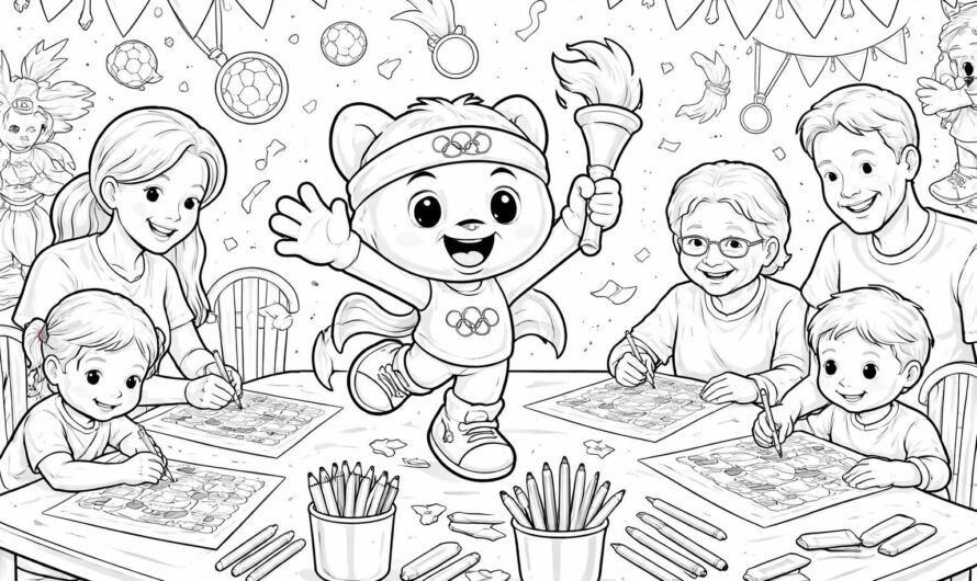 Amusez-vous avec le coloriage d&rsquo;une mascotte des JO à imprimer gratuit pour toute la famille