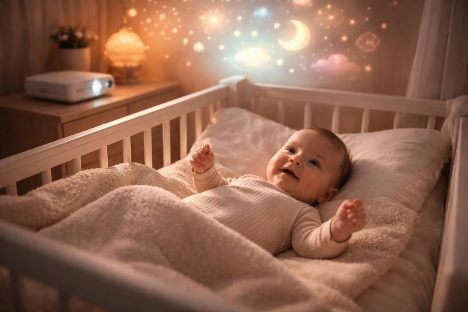 découvrez l'éveil du bébé avec des images contrastées douces projetées par le vidéoprojecteur acer, stimulant la vue de votre tout-petit en douceur et en sécurité.
