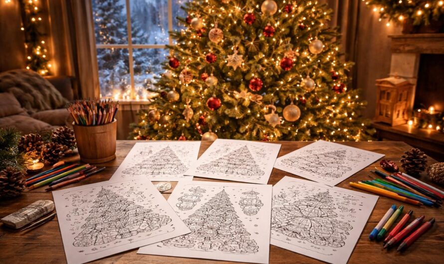 Explorez l&rsquo;univers magique du coloriage de sapin de Noël avec ces pages à imprimer