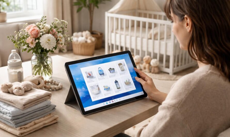 Arrivée d’un bébé : budget et achats de puériculture sur tablette Windows 11